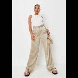 Satin wide leg pants